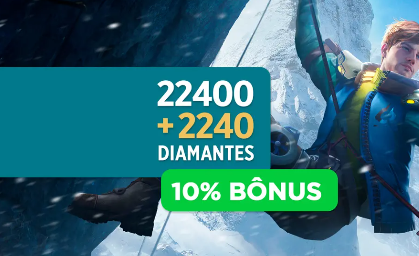 Pacote de Diamantes Free Fire: Recarregue 22.400 Diamantes +10% de Bônus