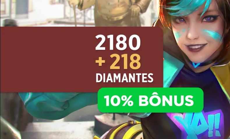 Recarga Free Fire - 2.180 Diamantes +10% de Bônus